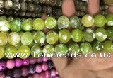 CAA3182 15 inches 14mm faceted round fire crackle agate beads wholesale