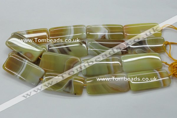 CAA323 15.5 inches 24*50mm rectangle yellow line agate beads