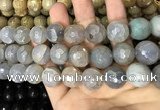 CAA3232 15 inches 16mm faceted round fire crackle agate beads wholesale