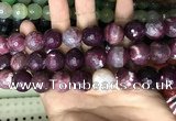 CAA3244 15 inches 16mm faceted round fire crackle agate beads wholesale