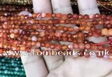 CAA3252 15 inches 4mm faceted round line agate beads wholesale