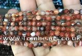 CAA3253 15 inches 4mm faceted round line agate beads wholesale
