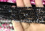 CAA3257 15 inches 4mm faceted round line agate beads wholesale