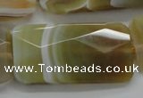 CAA327 15.5 inches 25*50mm faceted rectangle yellow line agate beads