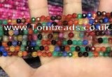 CAA3272 15 inches 4mm faceted round agate beads wholesale