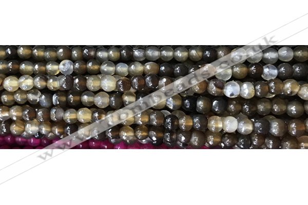 CAA3294 15 inches 6mm faceted round agate beads wholesale