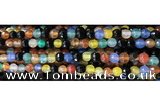 CAA3296 15 inches 6mm faceted round agate beads wholesale