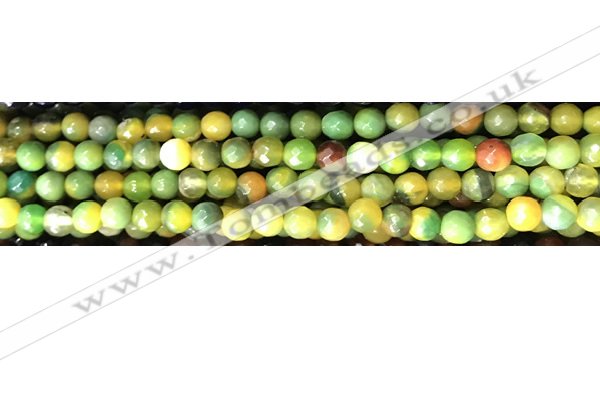 CAA3297 15 inches 6mm faceted round agate beads wholesale