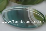 CAA330 15.5 inches 30*40mm oval green line agate beads