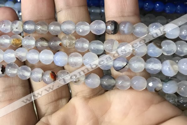 CAA3300 15 inches 6mm faceted round agate beads wholesale