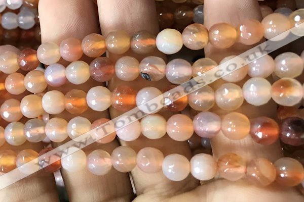 CAA3303 15 inches 6mm faceted round agate beads wholesale