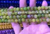 CAA3332 15 inches 8mm faceted round agate beads wholesale