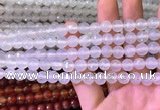 CAA3339 15 inches 8mm faceted round agate beads wholesale