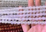 CAA3339 15 inches 8mm faceted round agate beads wholesale