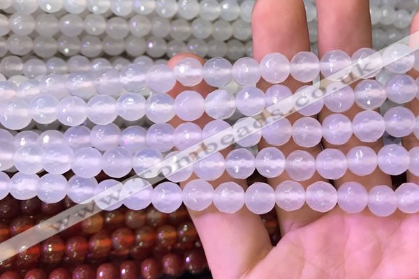 CAA3339 15 inches 8mm faceted round agate beads wholesale