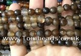 CAA3349 15 inches 8mm faceted round agate beads wholesale