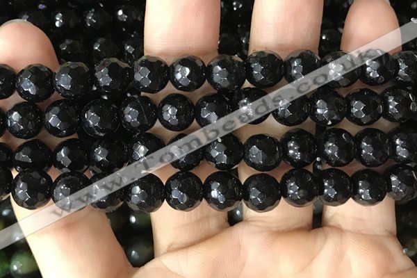 CAA3350 15 inches 8mm faceted round agate beads wholesale