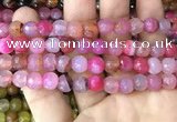 CAA3351 15 inches 8mm faceted round agate beads wholesale