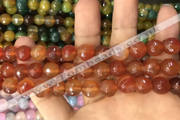 CAA3367 15 inches 10mm faceted round agate beads wholesale