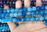 CAA3374 15 inches 10mm faceted round agate beads wholesale