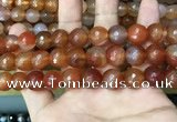 CAA3400 15 inches 12mm faceted round agate beads wholesale