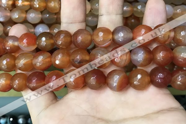 CAA3400 15 inches 12mm faceted round agate beads wholesale