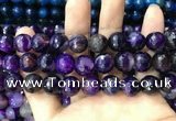 CAA3402 15 inches 12mm faceted round agate beads wholesale