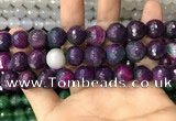 CAA3403 15 inches 12mm faceted round agate beads wholesale