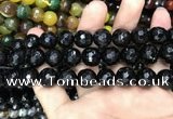 CAA3412 15 inches 12mm faceted round agate beads wholesale