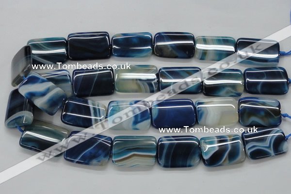 CAA343 15.5 inches 22*30mm rectangle blue line agate beads