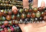 CAA3432 15 inches 14mm faceted round agate beads wholesale