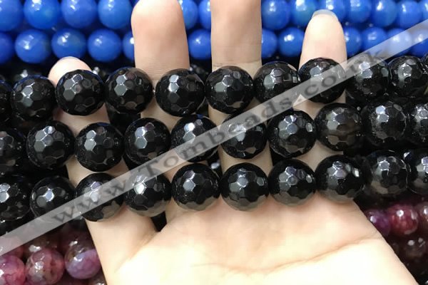 CAA3437 15 inches 14mm faceted round agate beads wholesale