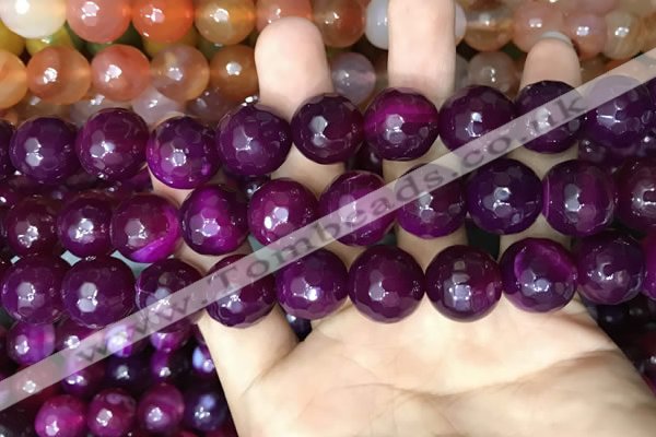 CAA3447 15 inches 16mm faceted round agate beads wholesale