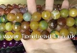 CAA3450 15 inches 16mm faceted round agate beads wholesale