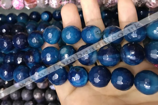 CAA3451 15 inches 16mm faceted round agate beads wholesale