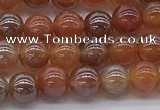 CAA3500 15.5 inches 4mm round AB-color fire agate beads wholesale