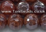 CAA3512 15.5 inches 12mm faceted round AB-color fire agate beads