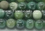 CAA3516 15.5 inches 6mm round AB-color grass agate beads wholesale