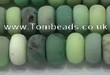 CAA3523 15.5 inches 5*8mm rondelle matte grass agate beads wholesale