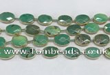 CAA3526 7.5 inches 13*18mm faceted oval grass agate beads