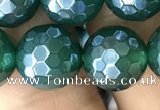 CAA3546 15.5 inches 12mm faceted round AB-color green agate beads