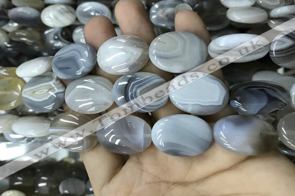 CAA3567 15.5 inches 18*25mm oval grey Botswana agate beads