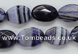 CAA357 15.5 inches 13*18mm faceted oval violet line agate beads