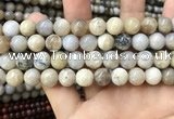 CAA3584 15.5 inches 10mm round ocean fossil agate beads wholesale