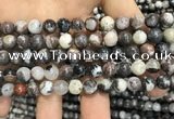 CAA3593 15.5 inches 8mm round black zebra agate beads wholesale