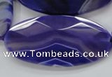 CAA360 15.5 inches 30*40mm faceted oval violet line agate beads