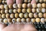 CAA3604 15.5 inches 10mm round yellow crazy lace agate beads