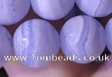 CAA3608 15.5 inches 10mm faceted round blue lace agate beads