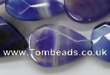 CAA361 15.5 inches 22*30mm faceted teardrop violet line agate beads