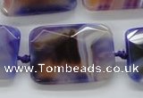 CAA362 15.5 inches 25*30mm faceted rectangle violet line agate beads